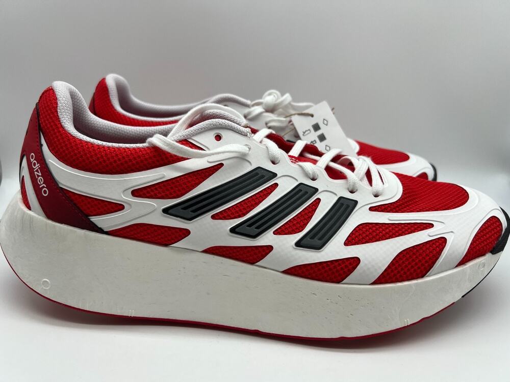 adidas Adizero Aruku White Pure Ruby Red JI0308 Running Shoes Men's 13